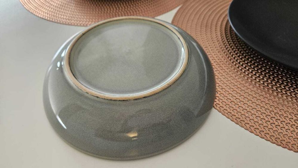 Jogo de 4 Pratos Fundos Verdes de Louça Gres