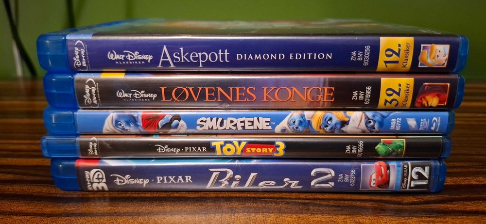 Auta 2, Król Lew, Kopciuszek, Smerfy, Toy Story, BluRay 3D Angielski