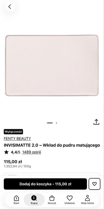 Sprzedam CAŁOŚĆ puder Fenty Beauty pradowany