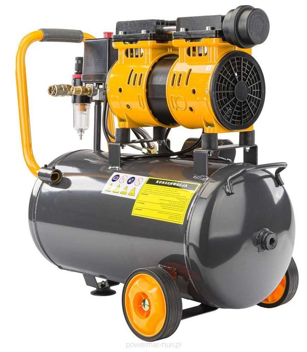 POWERMAT Kompresor Bezolejowy 24l Sprężarka 220l/min Separator PM1283