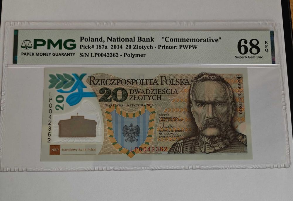 20 złotych 2014 Legiony PMG68EPQ!