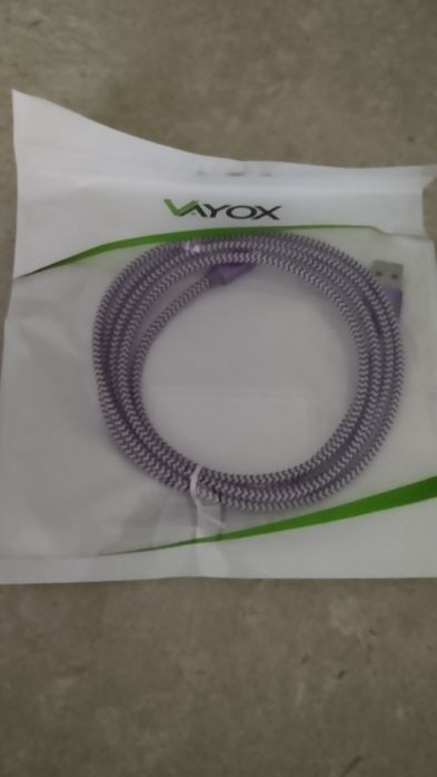 Kabel USB - USB-C fioletowy 1,5m VA0146 Vayox
