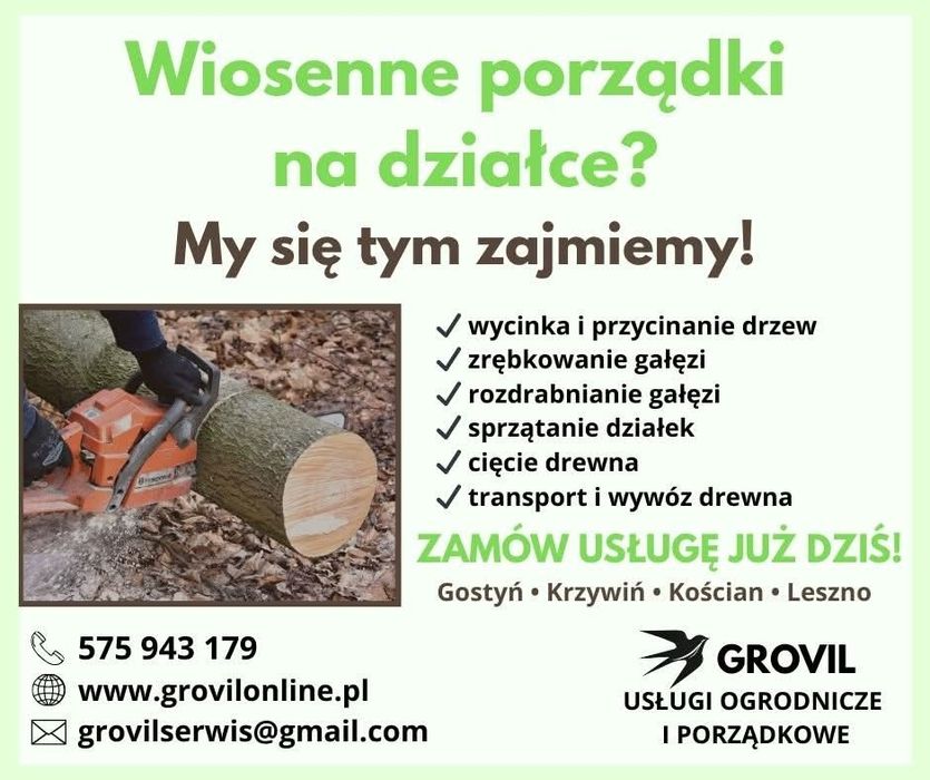 Koszenie trawy, porządki działek, wycinka drzew – szybko i tanio