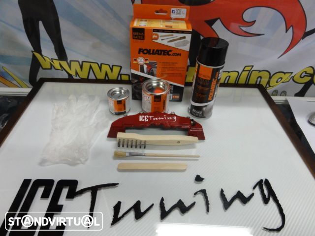 Tinta alta temperatura Foliatec de cor Vermelho Brilhante para bombas / pinças de travão, kit 3 c.