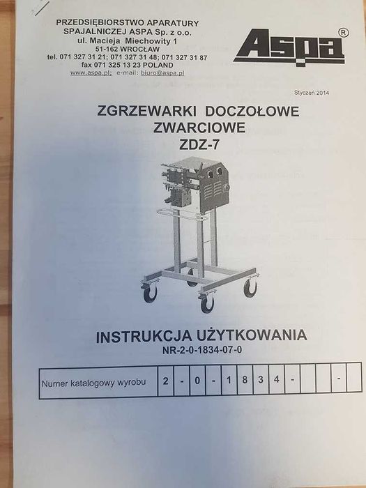 Zgrzewarka zwarciowa doczołowa ASPA ZDZ-7