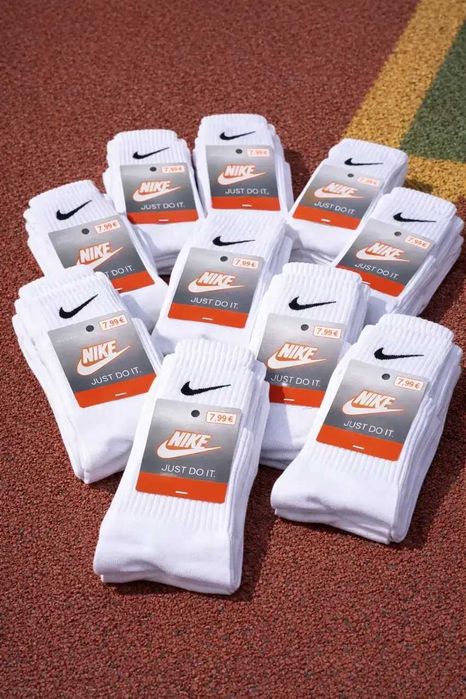 12 пар в упаковці, шкарпетки NIKE високі білі 36-39р.