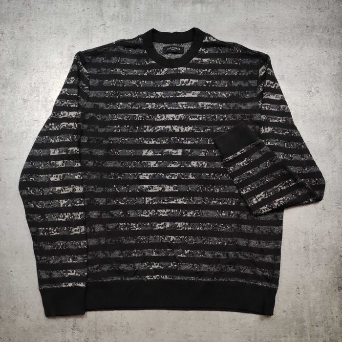 MĘSKI PREMIUM Sweter Bluza Designer Mix AllSaints Czarny Luxury Paski