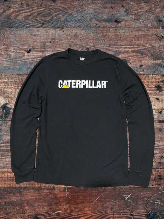 Cienka bluza longsleeve CAT Caterpillar S czarny black workwear