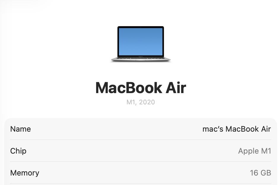 MacBook Air M1 16GB RAM 256GB SSD Silver 86%