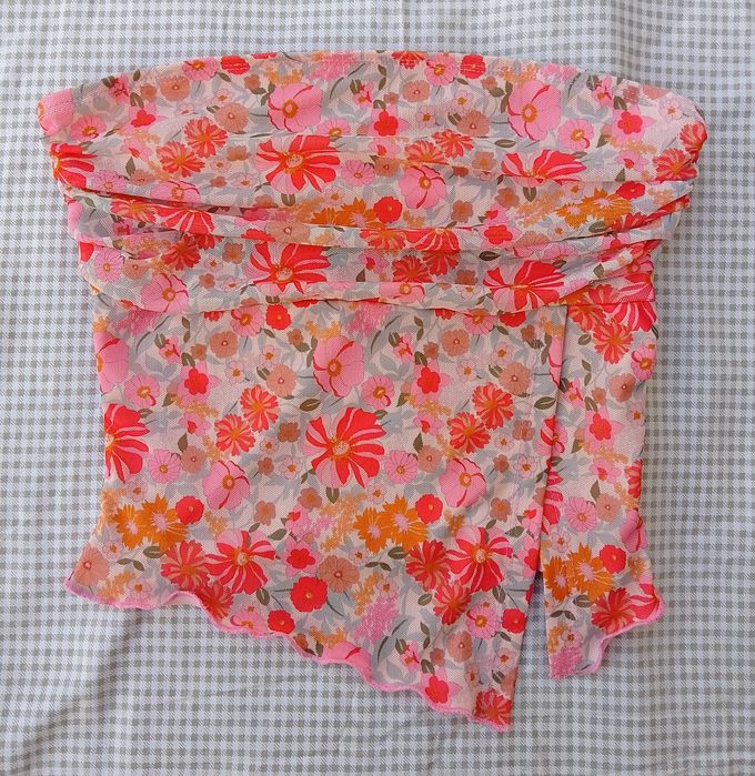 Топ/верх від купальника з сіткою в квіточки