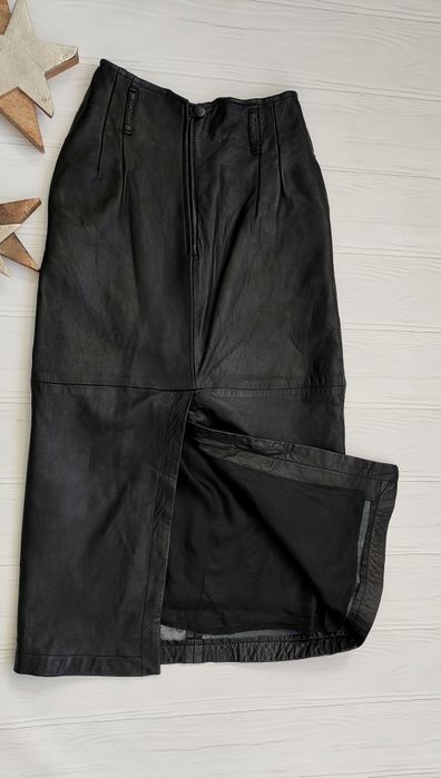 Шкіряна спідниця міді 100% шкіра