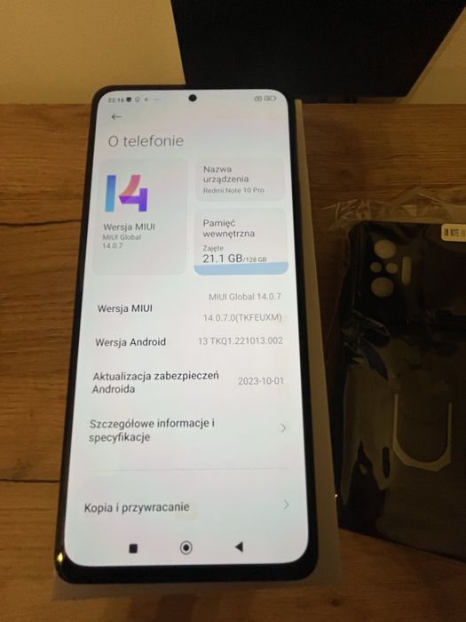 Xiaomi Redmi Note 10 Pro – sprawny, uszkodzony tył