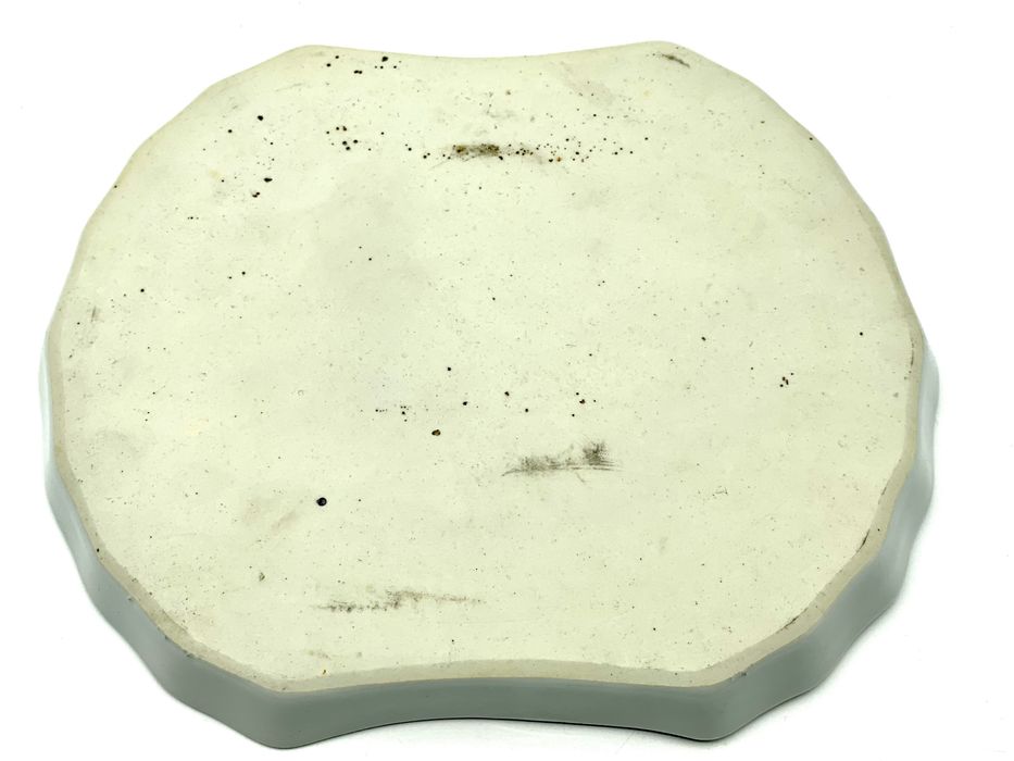 Prato chinês porcelana azul e branca dois dragões seculo 19