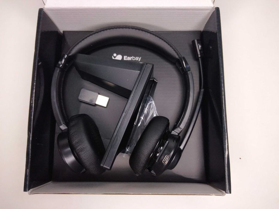 Słuchawki bezprzewodowe Earbay z mikrofonem i adapterem USB-OKAZJA!
