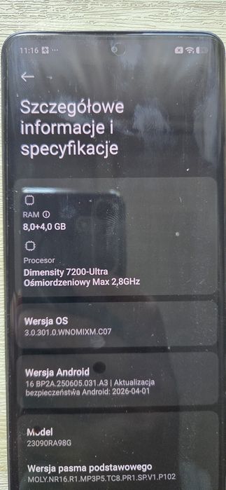 Wyświetlacz z ramką do Redmi Note 13 pro plus 5g.