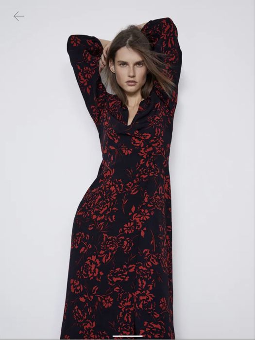 Максі сукня zara з довгим рукавом