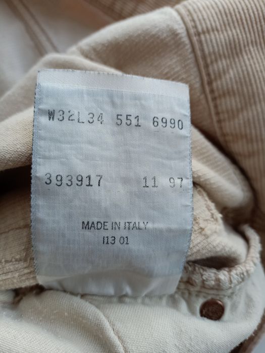 Джинсы вельветовые LEVIS 551 Италия 90х