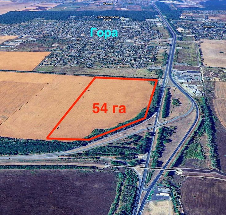 Продаж фасадної ділянки під комерцію вздовж шосе Київ-Бориспіль.