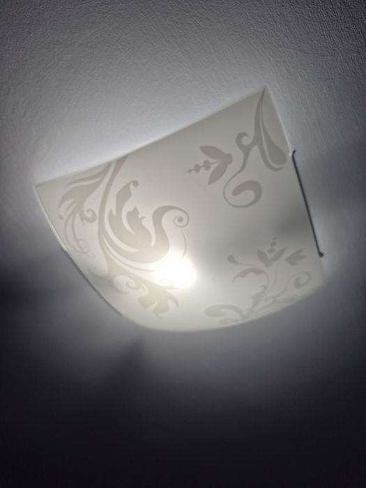 Lampa/plafon i 2 kinkiety mleczne szkło