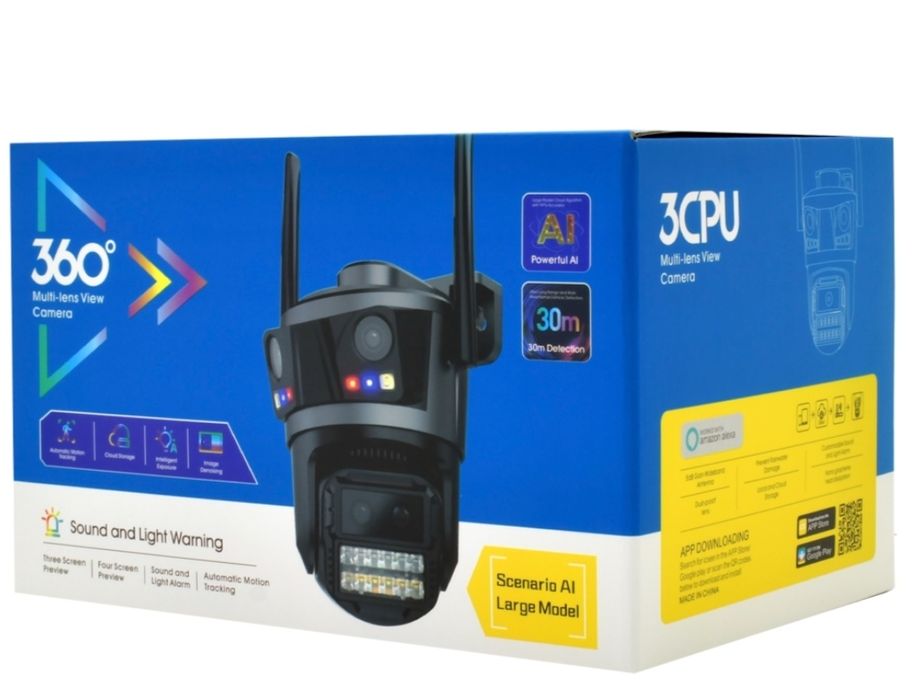 Câmera videovigilância rotativa