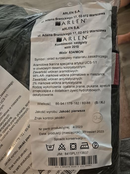 Kombinezon czołgisty S/XL