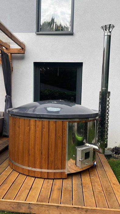 Balia ogrodowa KOMPLET OPCJA/Jacuzzi ogrodowe/Ruska Bania/Gorąca bania