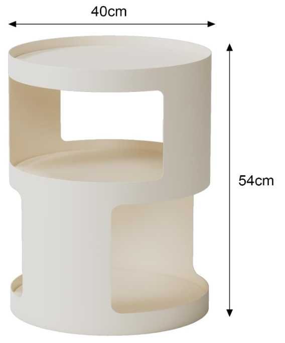 Okrągły stolik nocny metalowy 40cm loft nowy opak. otwarte