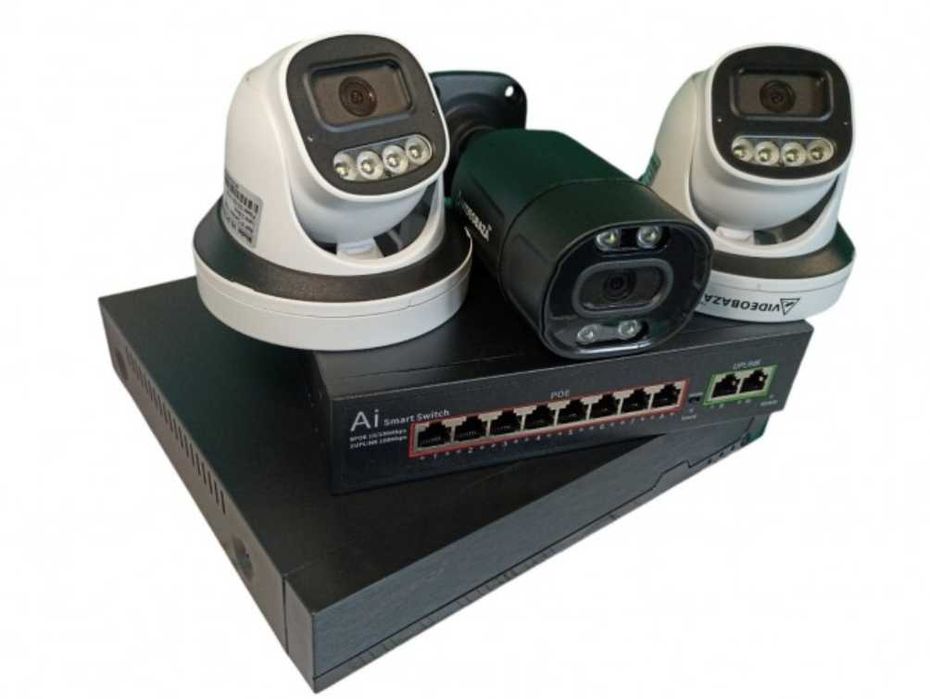 камера видеонаблюдения комплект камер ночь в цвете установка монтаж