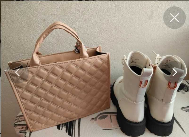 Conjunto botas e mala