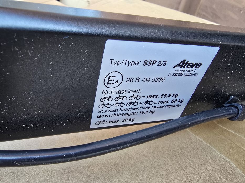 Bagażnik rowerowy na 3 4 rowery hak Atera Strada Sport 2/3 SEV platforma