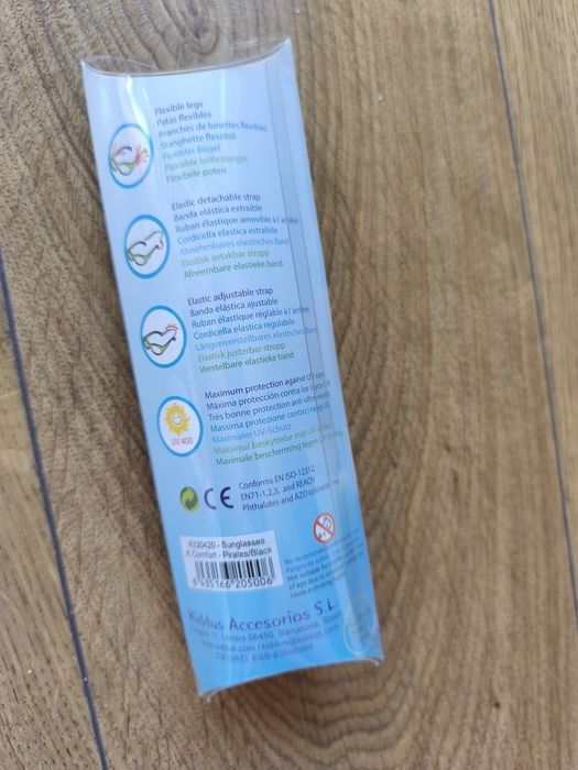 Nowe Okulary przeciwsłoneczne dla dzieci ,Kiddus UV400 Czarne 2-6 lat