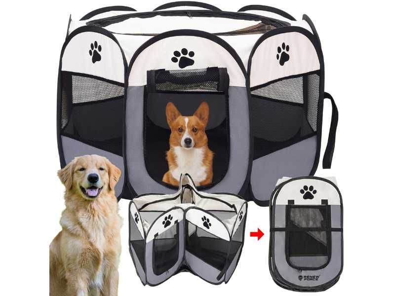 Kojec do domu dla psa kota królika XL 90x90cm składany