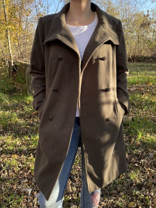 Piękny płaszcz wiosenny jesienny flausz 44 42