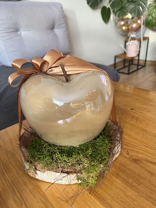 Dekoracja jesienna, dekoracja stołu, jabłko ceramiczne