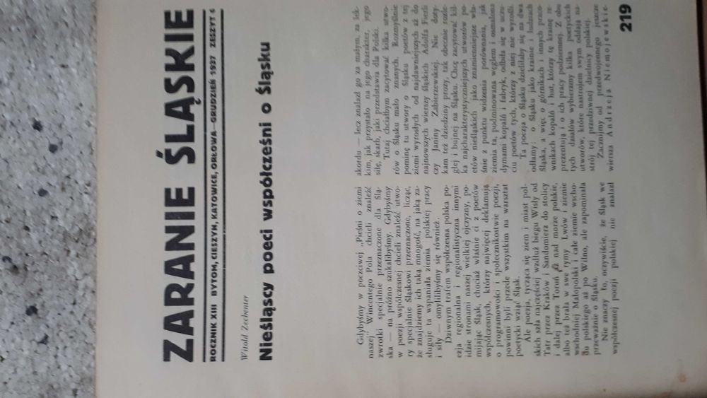 Zaranie Śląskie, roczniki 1937 oraz 1938