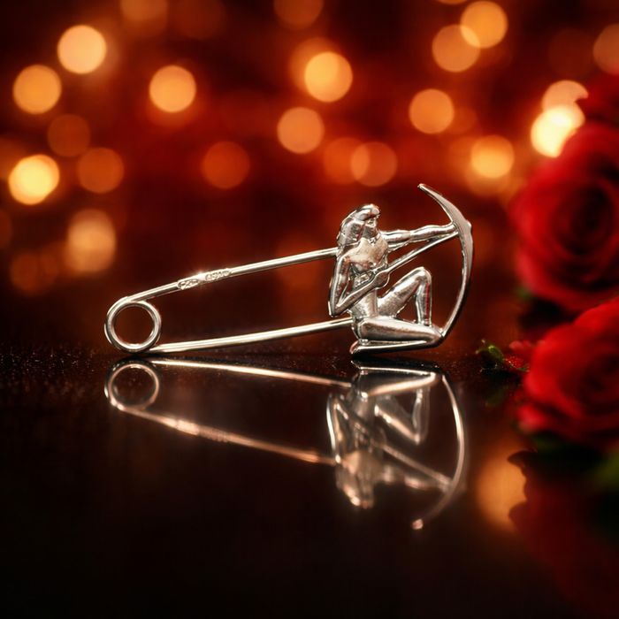 Шпилька срібло 925 Знак Зодіаку срібна булавка