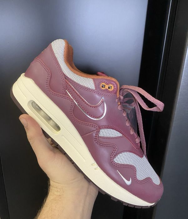 Кроссовки мужские Nike X Patta Air Max 1 Red олимпийки адидас взуття футбол obey nike анорак adidas originals костюм адик олімпійка адідас хип хоп реп