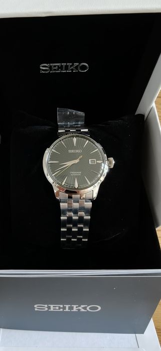 Zegarek męski Seiko SRPE15J1 Presage Automatic Zielony