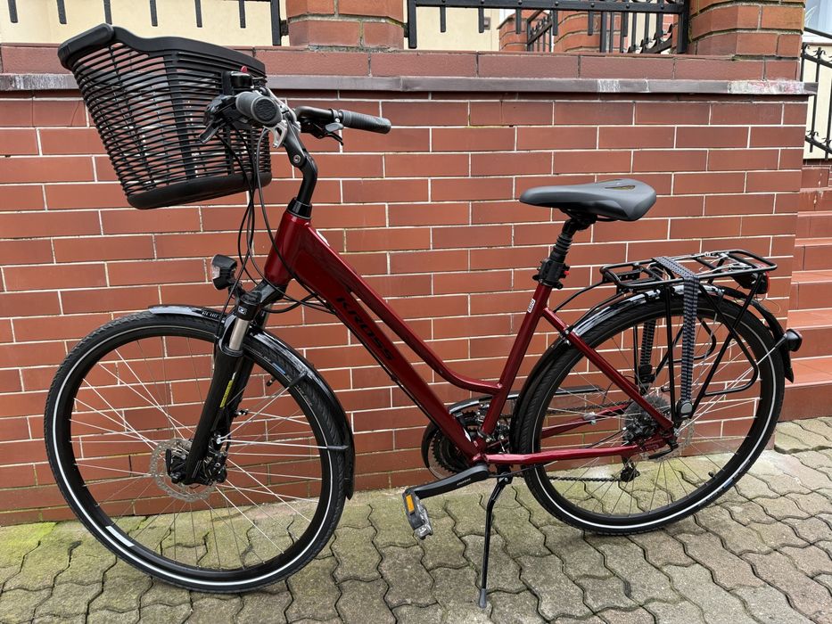 Rower KROSS TRANS 5.0 damski trekkingowy STAN IDEALNY  rubinowy kolor