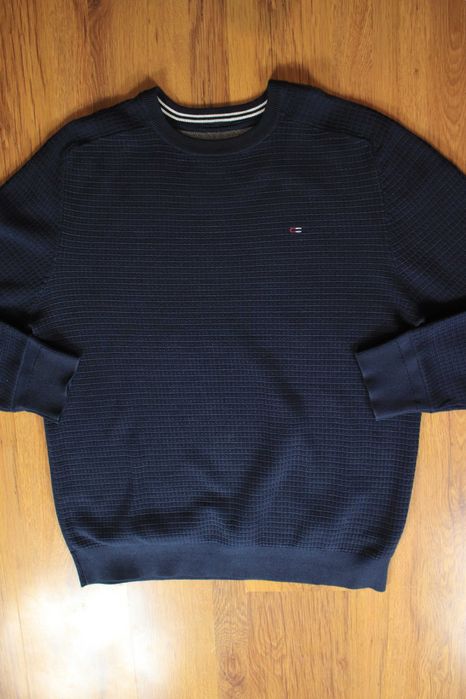 Sweter Bison r. L granatowy męski bawełniany długi rękaw