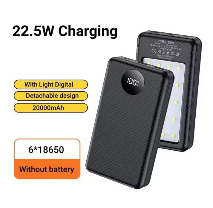 Корпус Павербанка, Power bank 22.5w на 18650 Li-on