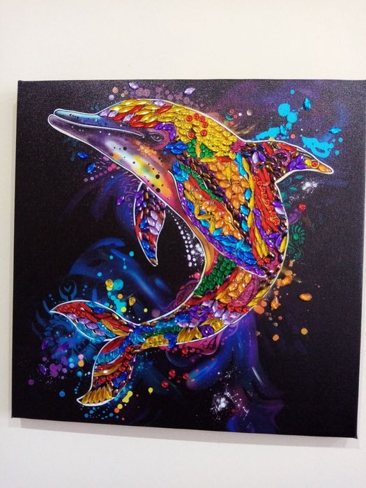 Delfinek - haft diamentowy