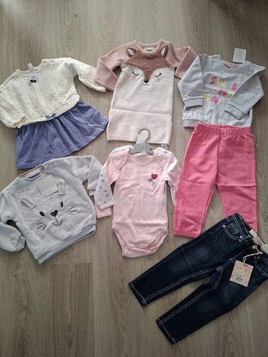 86 92 zestaw paka komplet nowych ubranek ciuchów dla dziewczynki