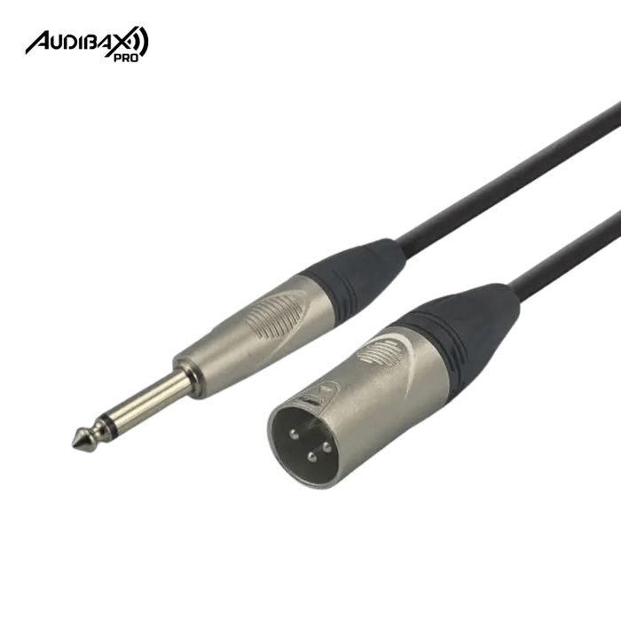Audibax Pro Cabo XLR Macho a Jack Mono 1 Metro Negro