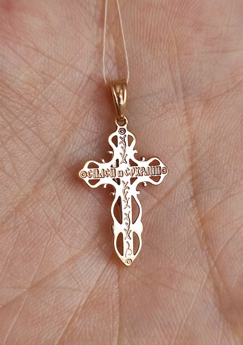 Отличный Новый Золотой Крестик , Булавочка , Подвеска Дева !