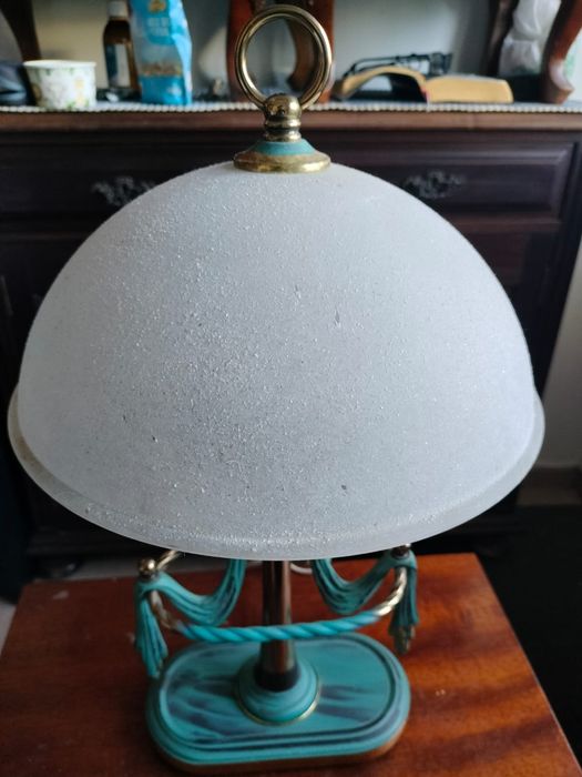 Abajur Metal  Dourada e Azul