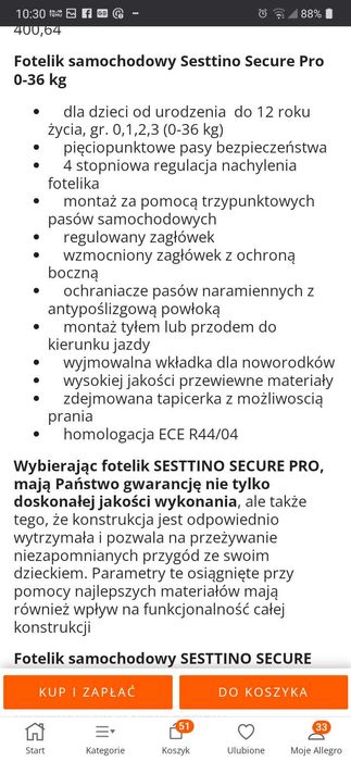Fotelik samochodowy