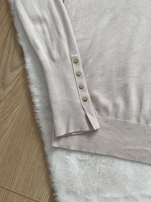 Beżowa bluzka golf na długi rękaw S 36 zara basic minimal