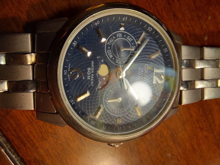 Casio LineAge Titanium LIN-301 часы, кварц, титан, фазы луны