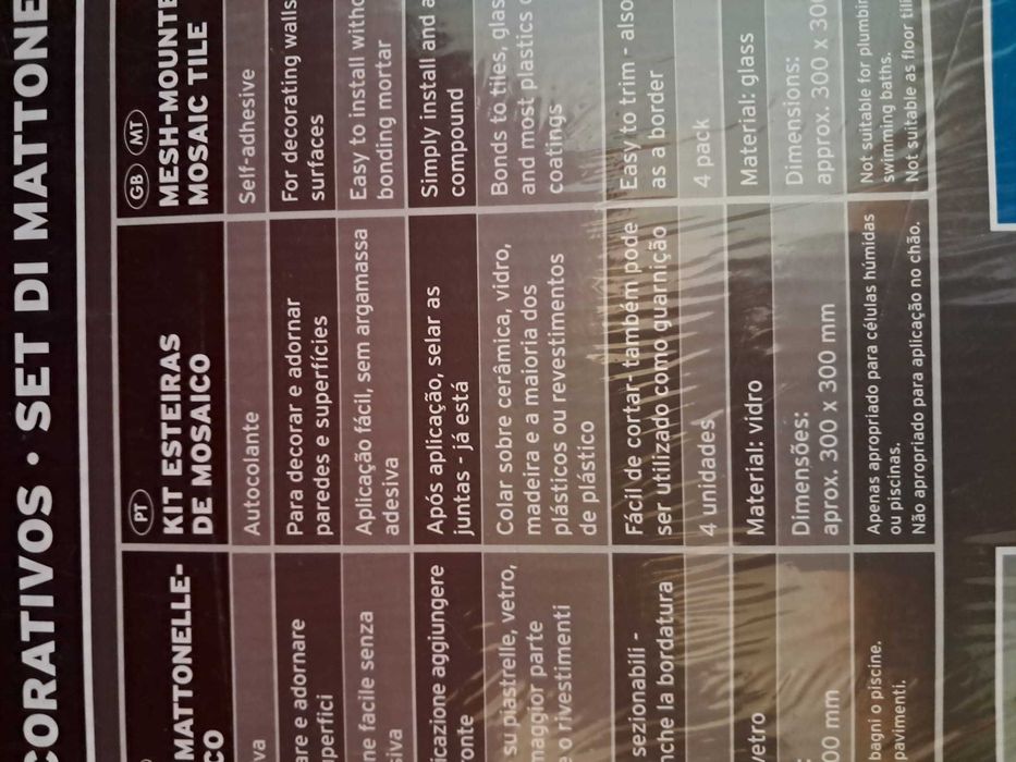 Painéis Azulejo Vidro Mosaico autocolante cozinha pastilhas